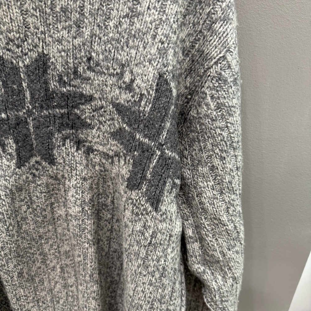 Vintage Club Room Sweater Mens L Gray Crewneck Thick Knit Cotton Grandpa Classic - Picture 3 of 5